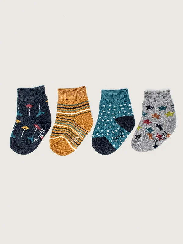 Retro Arcade Games Box of 4 Baby Socks - Multi