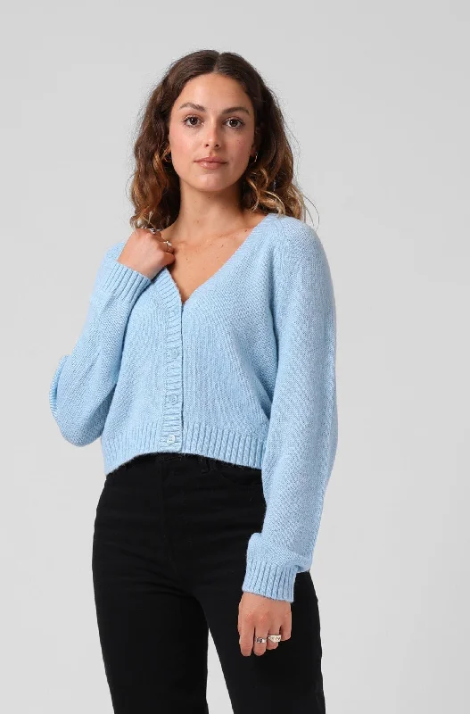 RPM Cropped Cardigan Sky Blue