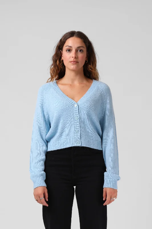 RPM Cropped Cardigan Sky Blue