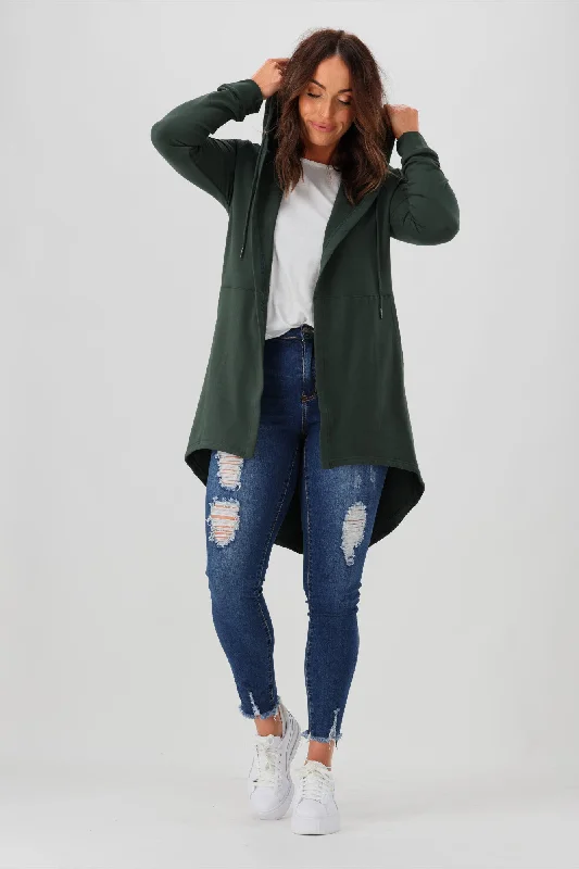 Silent Theory Ashleigh Hooded Cardigan Bottle Green