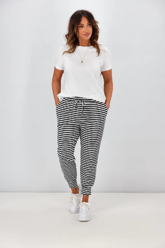 Silent Theory Falling Brick Stripe Pant Black White Stripe