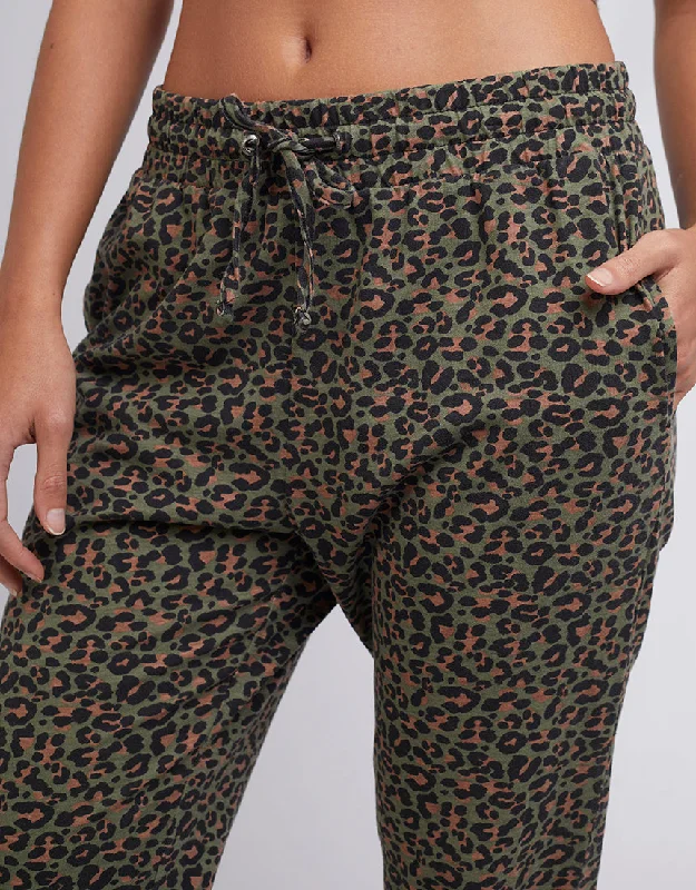 Silent Theory Tia Leopard Pant Khaki