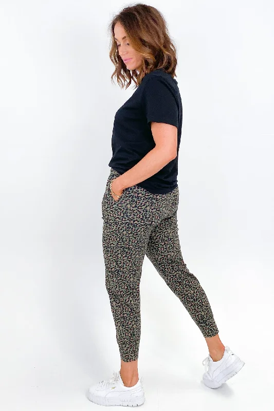 Silent Theory Tia Leopard Pant Khaki