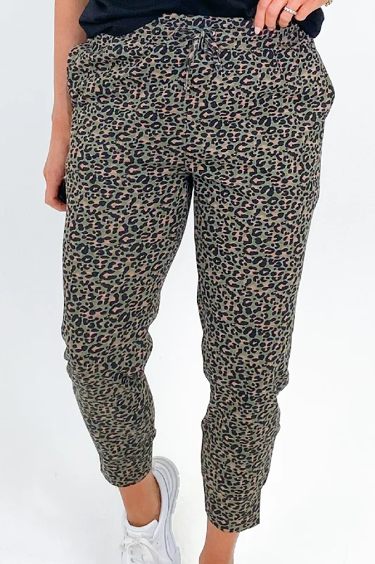 Silent Theory Tia Leopard Pant Khaki