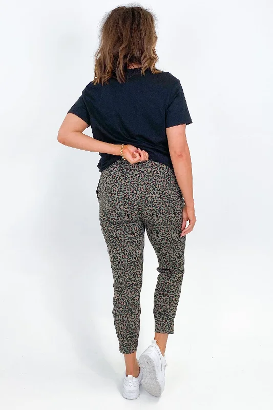 Silent Theory Tia Leopard Pant Khaki