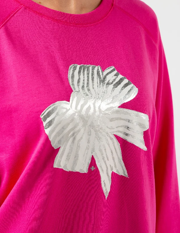 Stella + Gemma Classic Sweater Bow Neon Pink