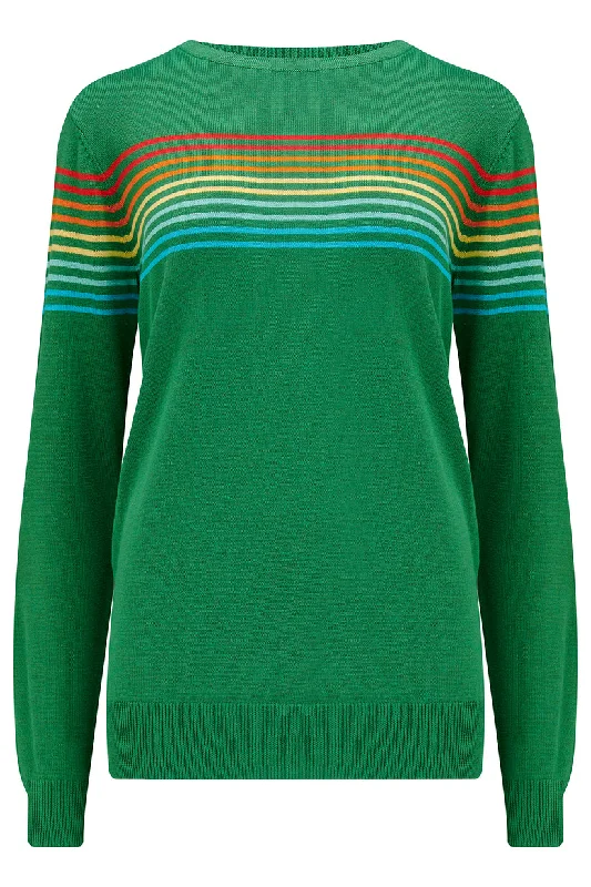 Sugarhill Rita Jumper Rainbow Lines Green