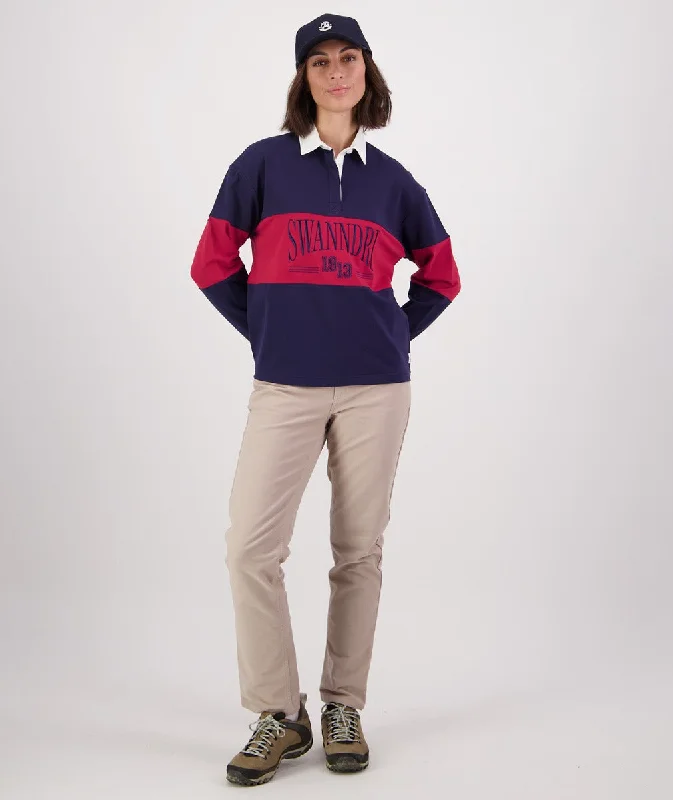 Swanndri Rutherford LS Rugby Sweater Navy Merlot