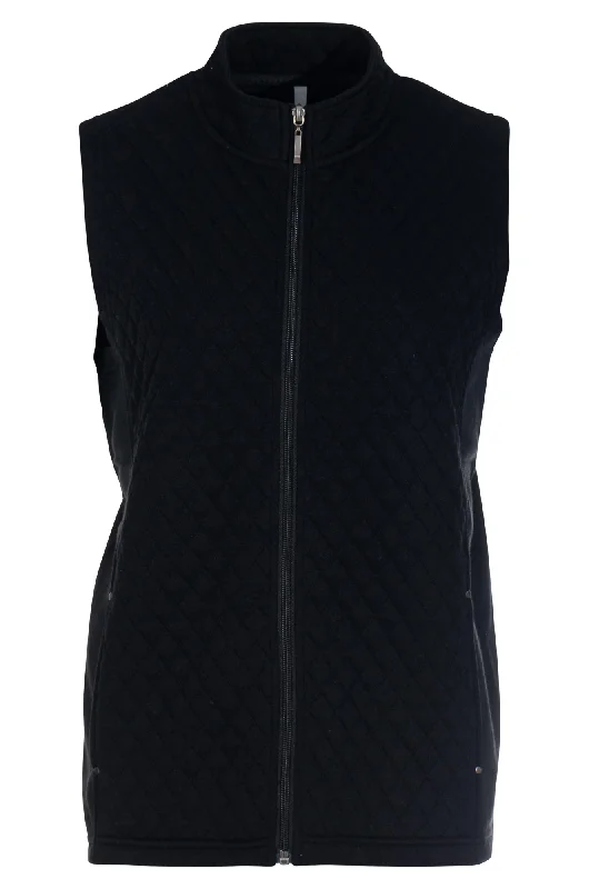 Quilted stitch Brushed Fleece Vest | Black | 2254ZZ