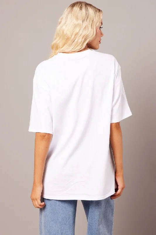 White Graphic Tee Short Sleeve