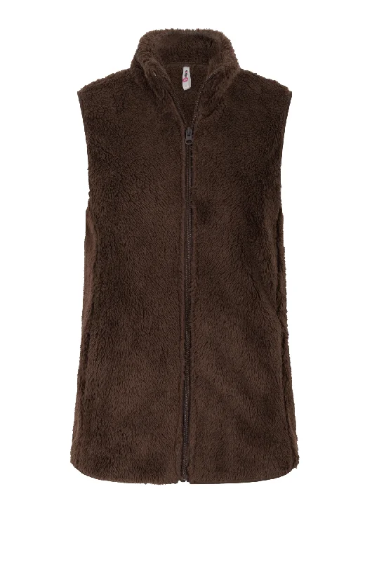 Zip thru Teddy Fleece Vest | CHOCOLATE | 3422ZR