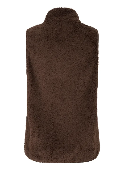 Zip thru Teddy Fleece Vest | CHOCOLATE | 3422ZR