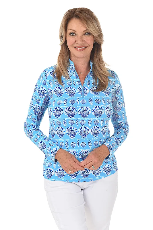 Blue Shelly Seashells UPF50+ Sun Shirt