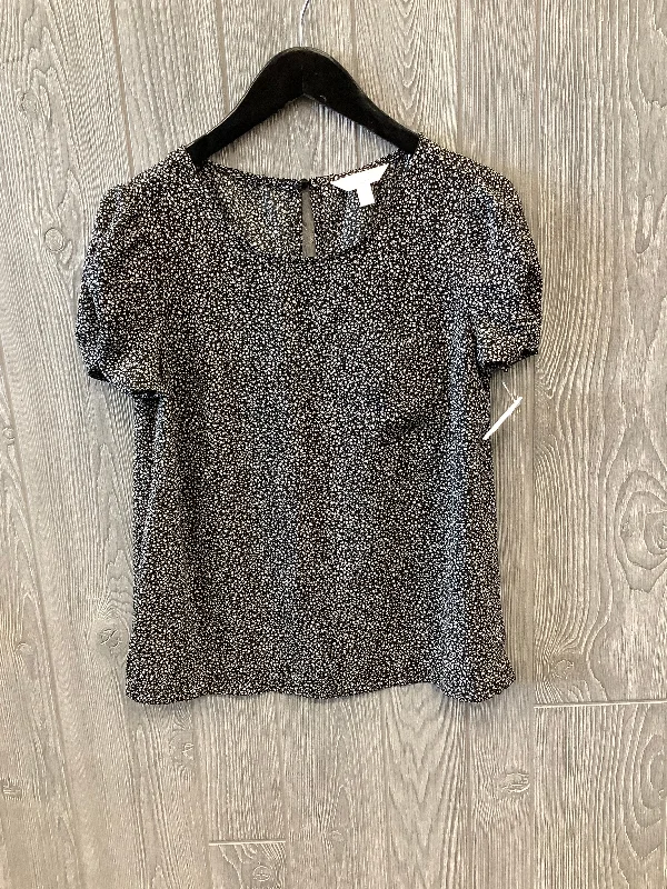 Black Blouse Short Sleeve Lc Lauren Conrad, Size Xs