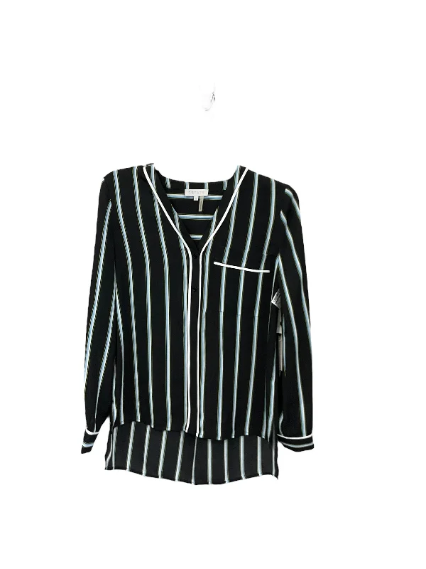 Blouse Long Sleeve By 1.state In Black & Blue, Size: Xs