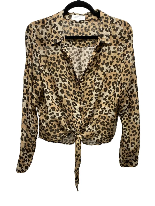 Blouse Long Sleeve By Bella Dahl In Animal Print, Size: L