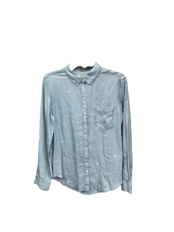 Blouse Long Sleeve By Dylan In Blue Denim, Size: Xs