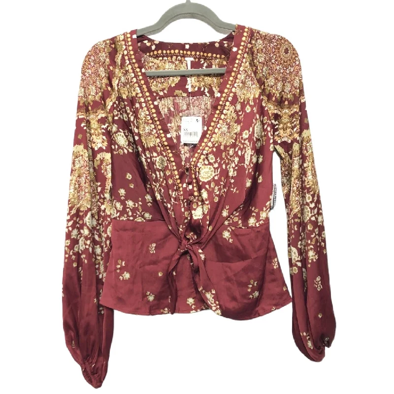 Blouse Long Sleeve By Free People In Multi-colored, Size: Xs