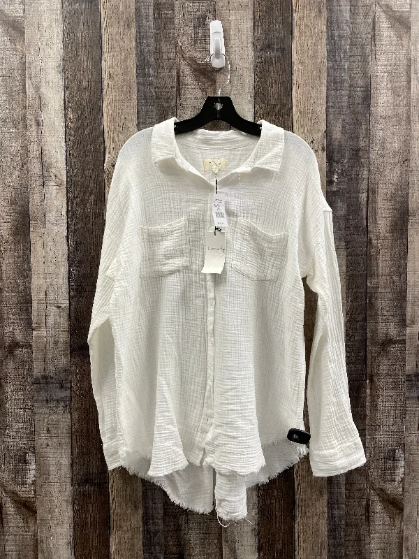 Blouse Long Sleeve By Thread And Supply In White, Size: Xl