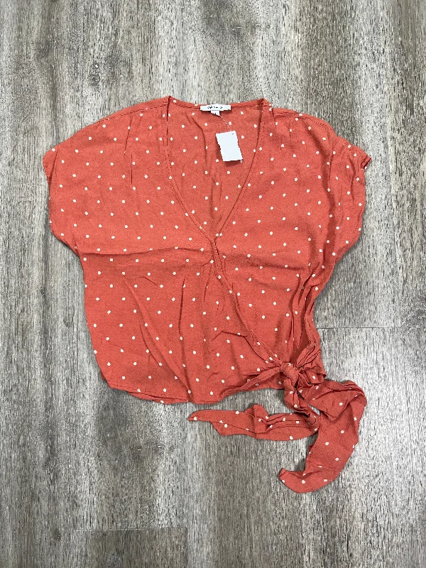 Blouse Short Sleeve By Madewell In Polkadot Pattern, Size: S