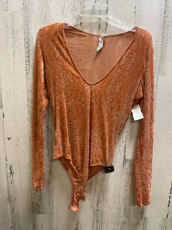 Bodysuit By Free People In Orange, Size: Xs