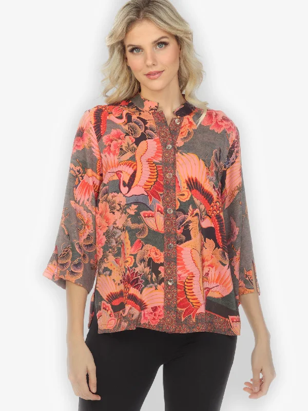 Crane Butterfly Silk Blouse