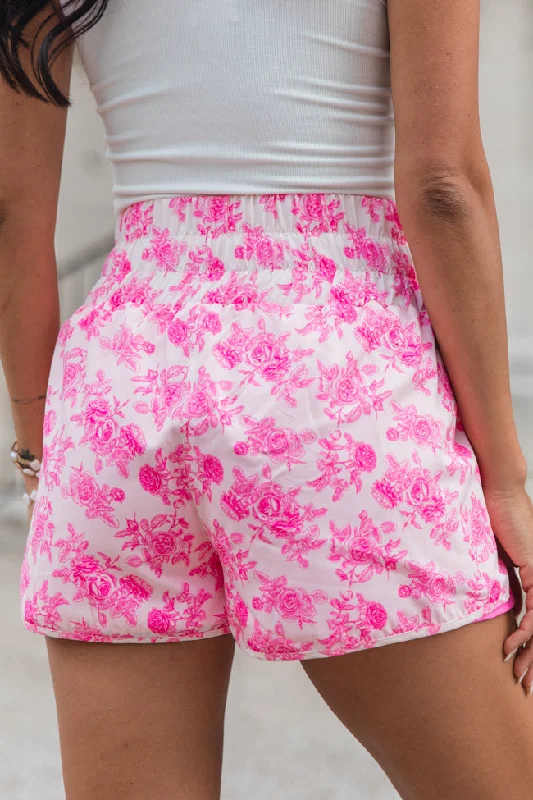 Errands To Run In Floral Fantasy Biker Shorts Lined Active Shorts