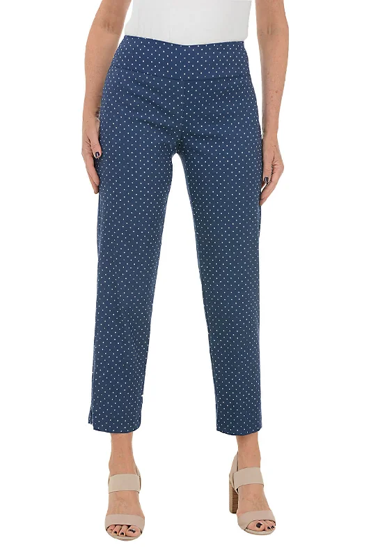 Petite Polka Dot Pull-On Ankle Pant