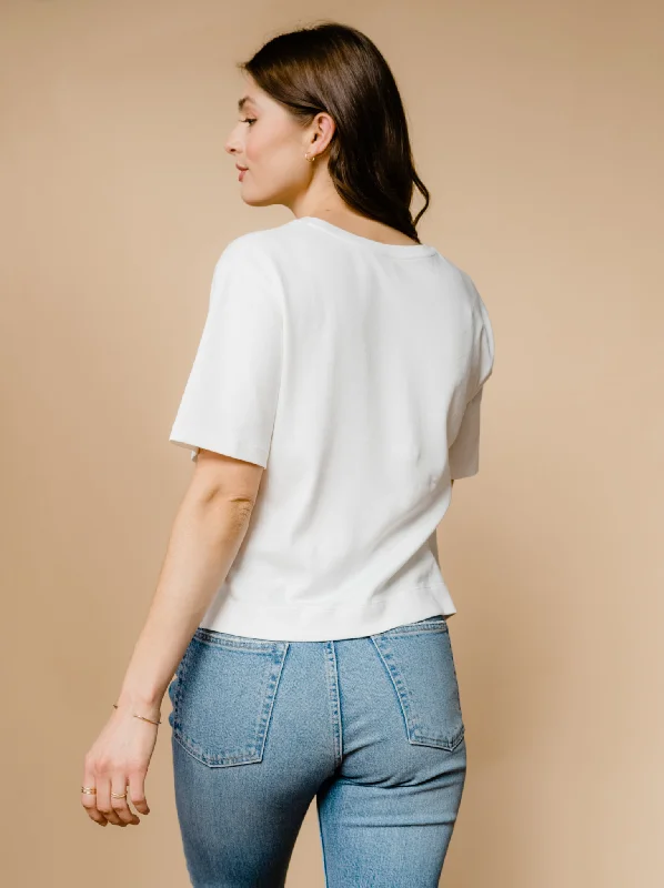 Maria Boxy Tee - White