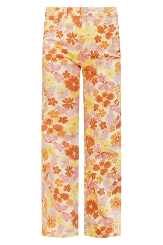 I'm A Little Busy Pink And Yellow Floral Pants FINAL SALE