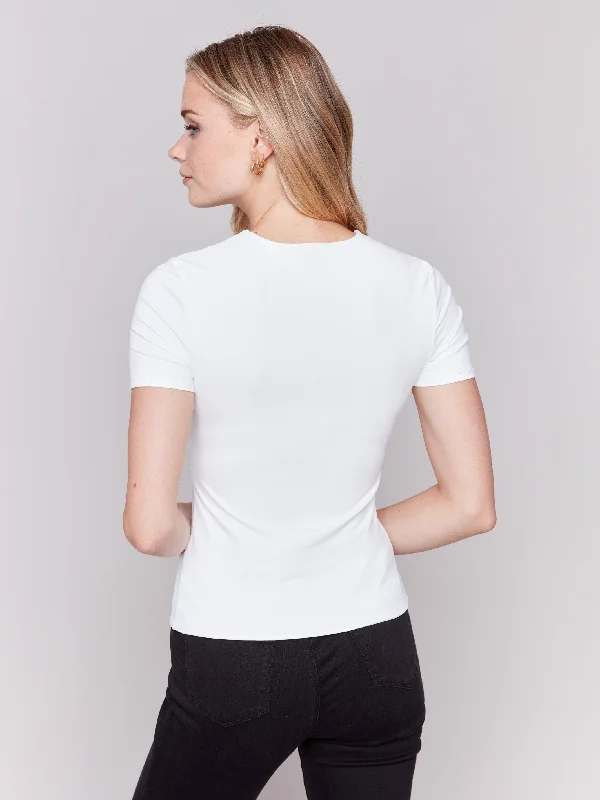 Short-Sleeved Super Stretch Top - White