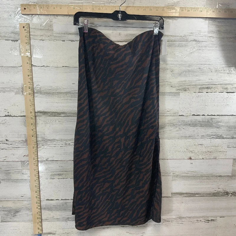 Skirt Midi By Madewell In Black & Brown, Size: 8