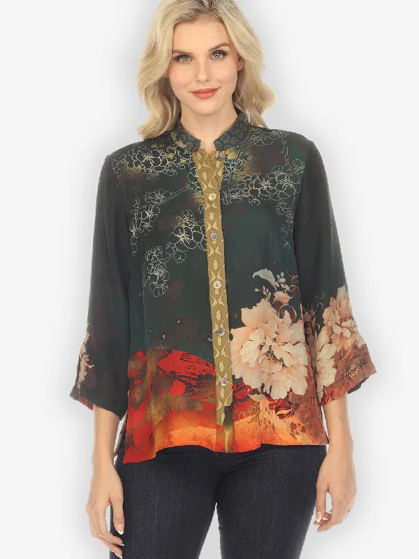 Sunrise and Nature Silk Blouse