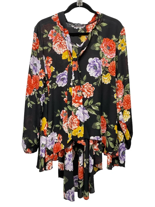 Top Long Sleeve By Cha Cha Vente In Floral Print, Size: L