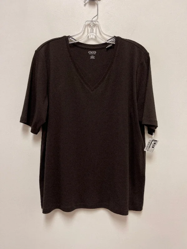 Top Short Sleeve Basic By Chicos In Brown, Size: Xl