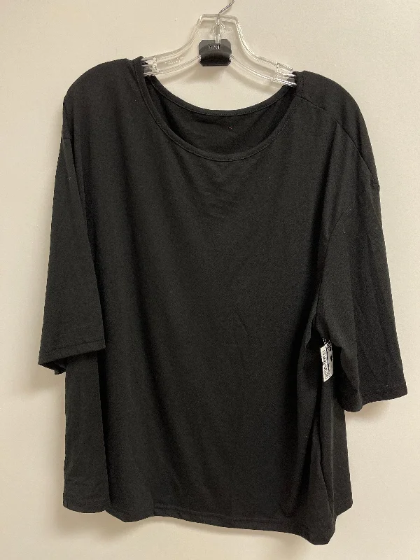 Top Short Sleeve Basic By Shein In Black, Size: 2x