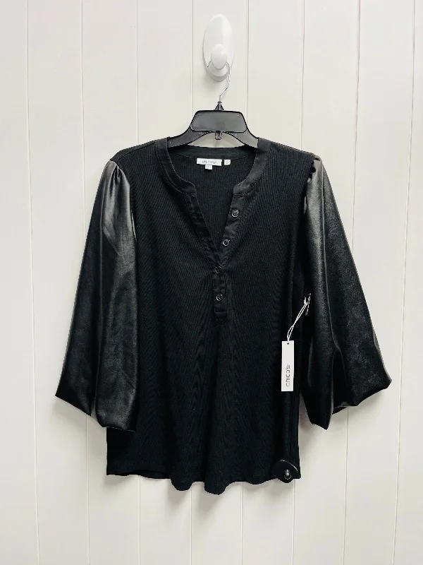 Top Short Sleeve By Chicos In Black, Size: Xl