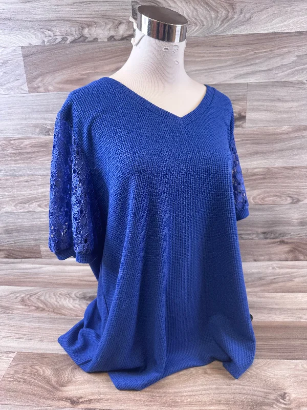 Top Short Sleeve By Clothes Mentor In Blue, Size: 3x