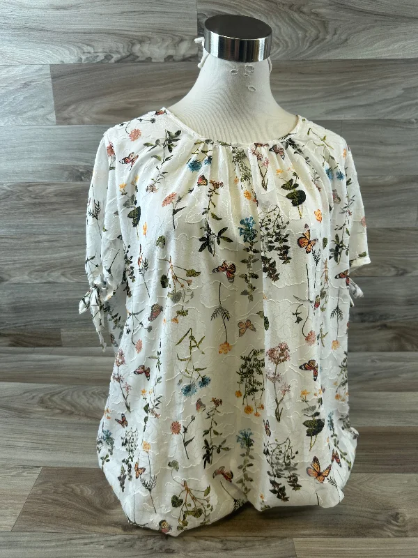 Top Short Sleeve By Clothes Mentor In Floral Print, Size: 2x