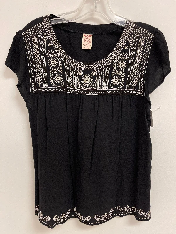 Top Short Sleeve By Faded Glory In Black, Size: L