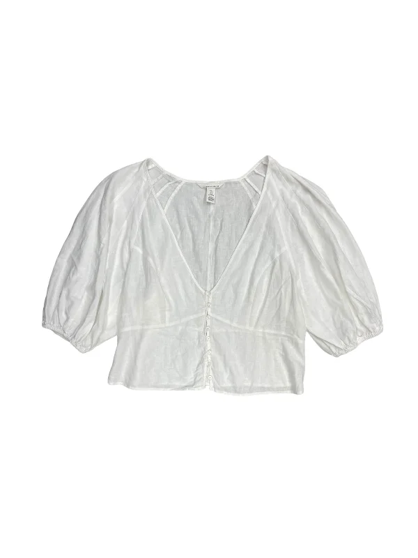 Top Short Sleeve By H&m In White, Size: L