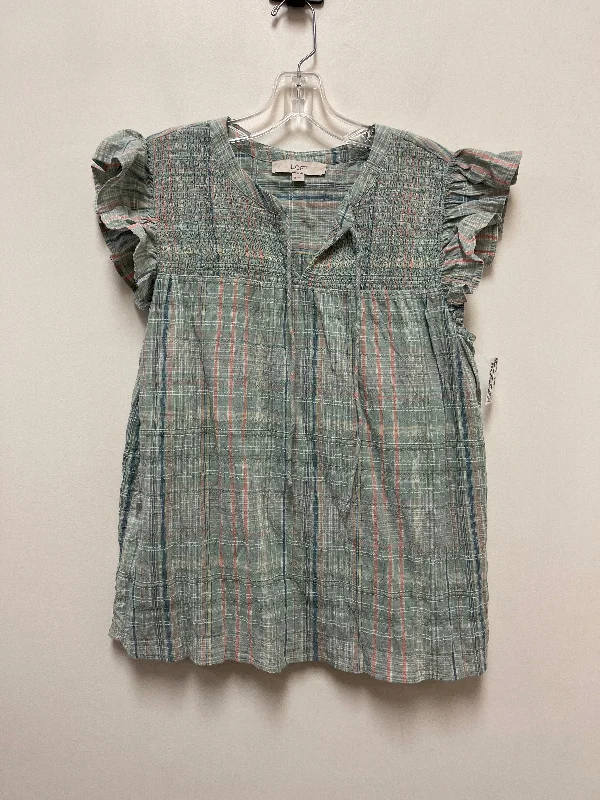 Top Short Sleeve By Loft In Green, Size: M