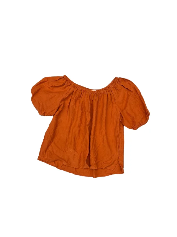 Top Short Sleeve By Loft In Orange, Size: S