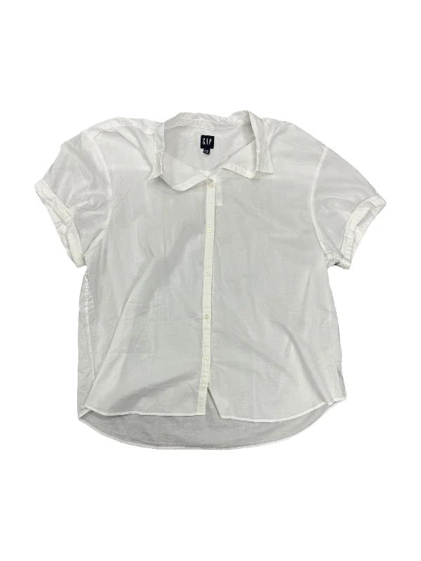 White Blouse Short Sleeve Gap, Size 1x